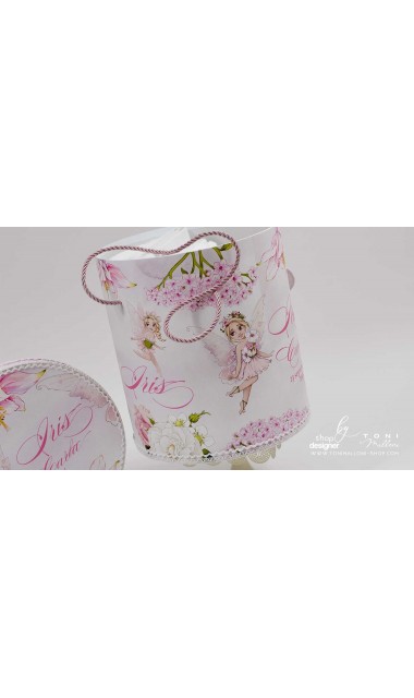 Trusou de botez personalizat prin brodare roz Zane 10